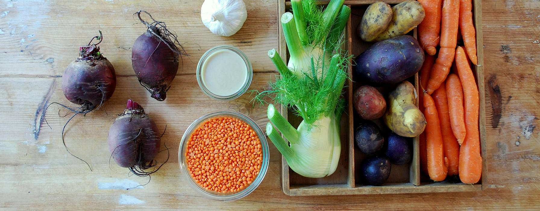vegetables on the table