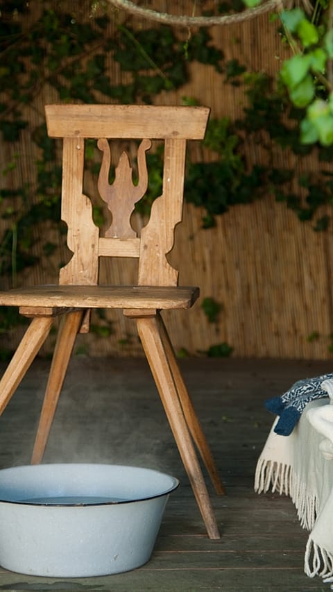 chair and bowl for footbath
