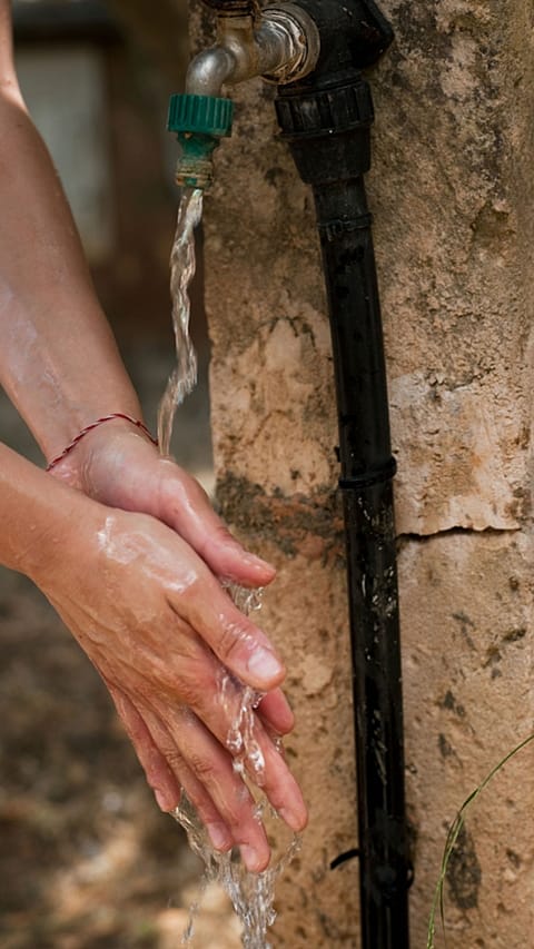 washing hands