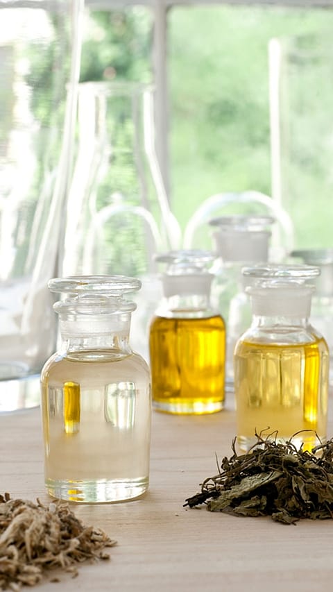 oils and seeds on table