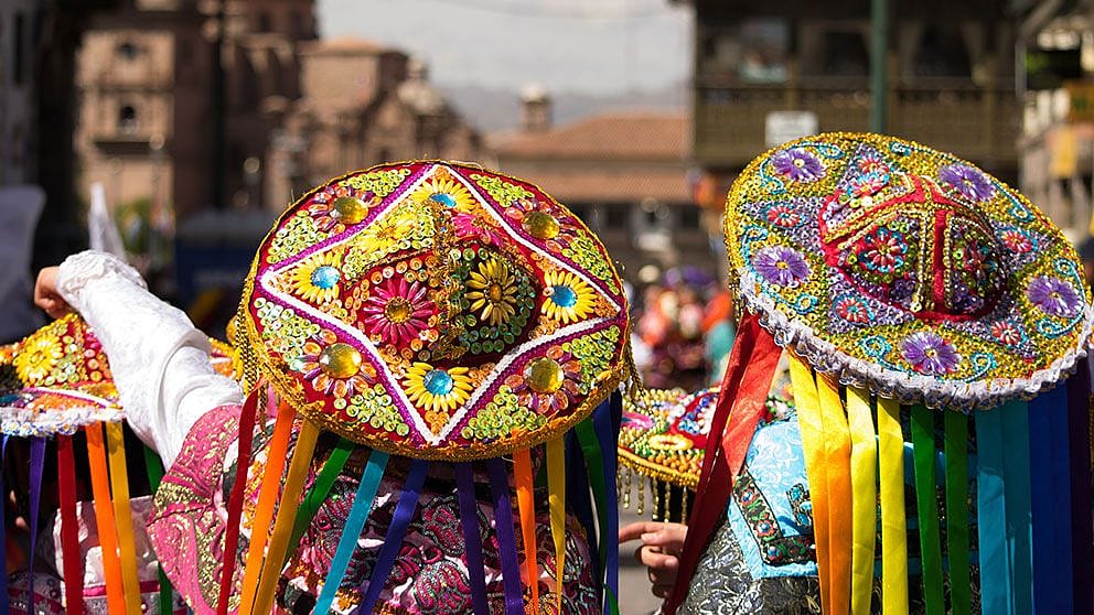 two colourfull sombrerors