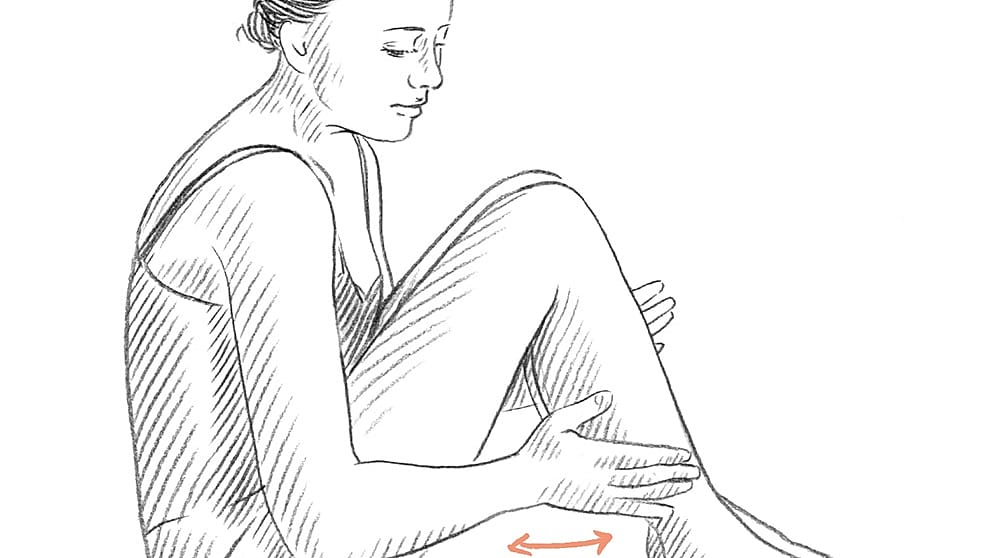 Step 5: Shake the calf rhythmically to loosen up the muscles