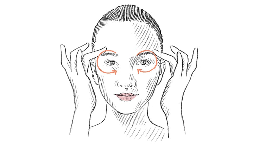 Step 4: Relax the eye muscles and smoothen wrinkles